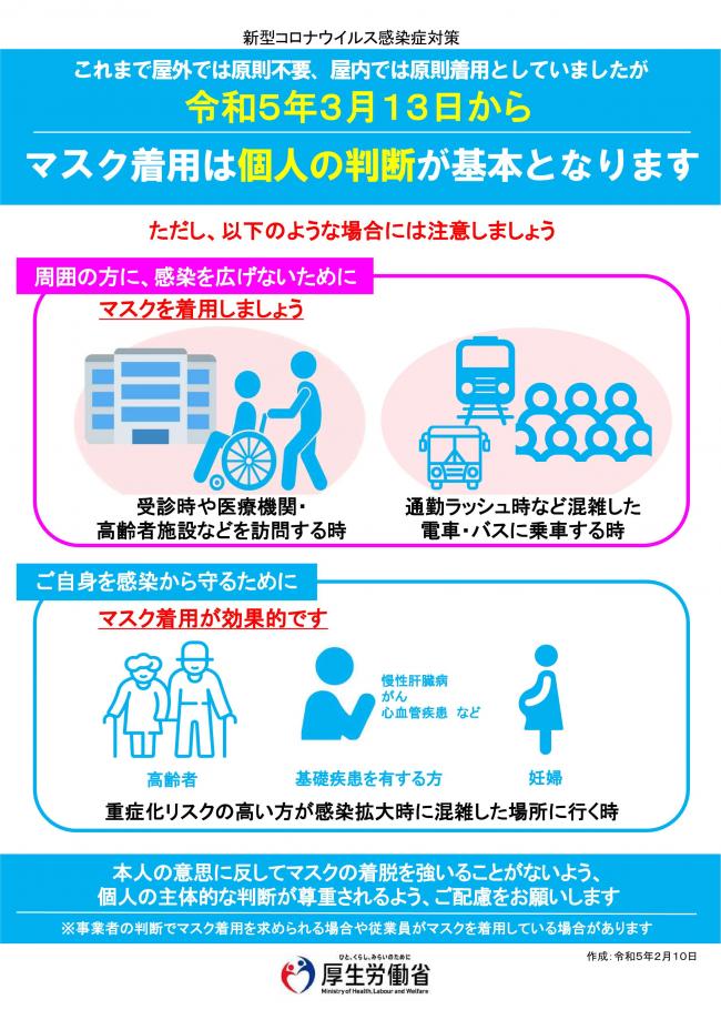 マスク着用は個人の判断